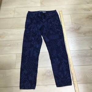 Old Navy Navy Blue Floral Straight Leg Pants